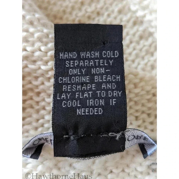 CHEALSEA & THEODORE Oversized Cowl Neck Sweater Top Size S Half Sleeve Ivory - Picture 5 of 5